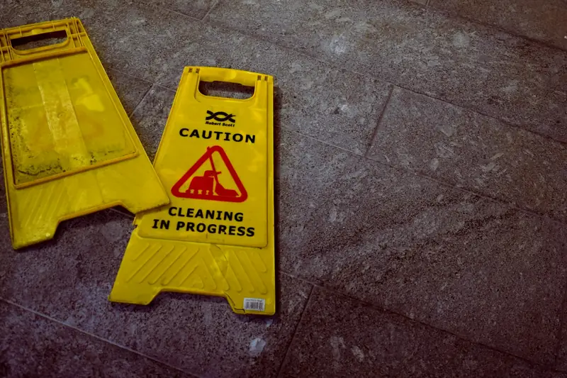 Caution wet floor signs — Sioux Falls slip and fall lawyer